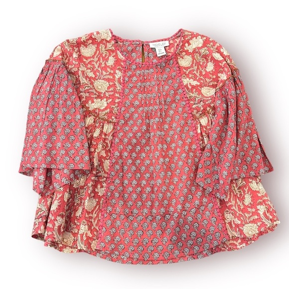 Rachel Zoe Floral Patchwork Babydoll Top NWOT - Picture 3 of 11